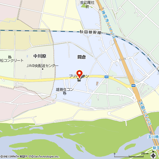 玉川タイヤ工業付近の地図